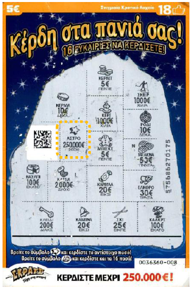 Υπερτυχερός κέρδισε 250.000 ευρώ στο ΣΚΡΑΤΣ (Εικόνα)