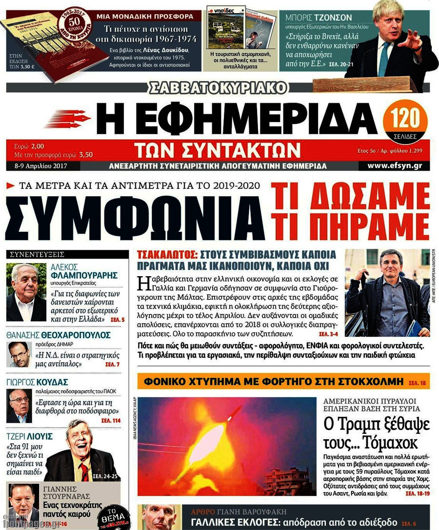 Τα πρωτοσέλιδα των πολιτικών εφημερίδων