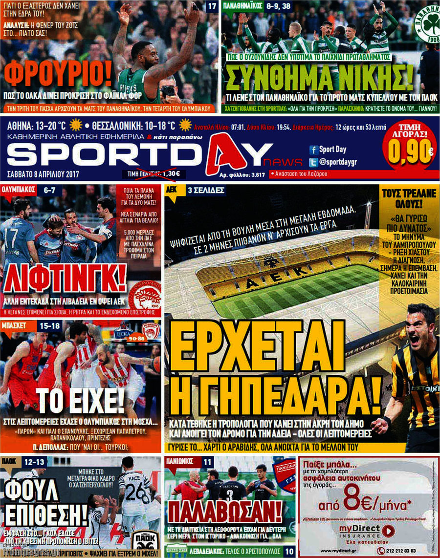 Τα πρωτοσέλιδα των αθλητικών εφημερίδων