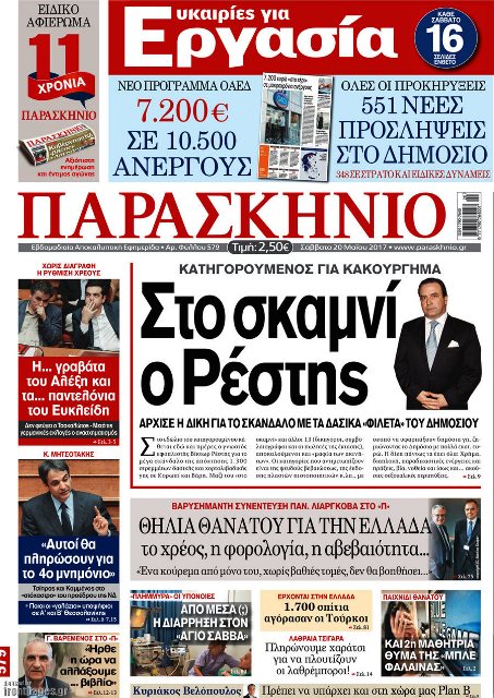 Τα πρωτοσέλιδα των πολιτικών εφημερίδων
