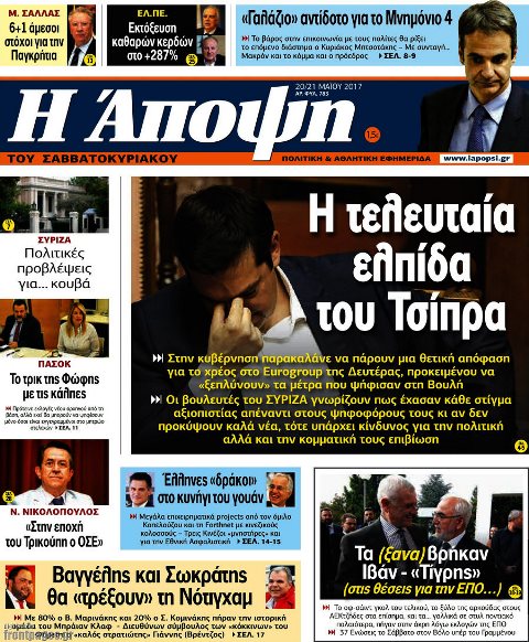 Τα πρωτοσέλιδα των πολιτικών εφημερίδων