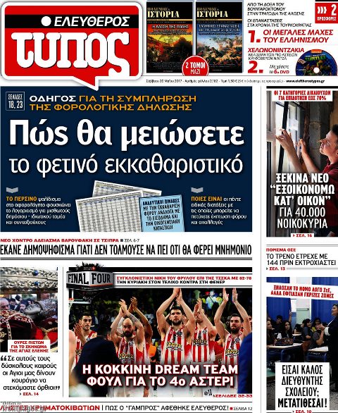 Τα πρωτοσέλιδα των πολιτικών εφημερίδων