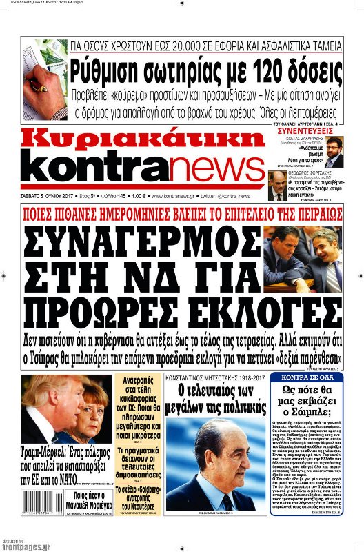 Τα πρωτοσέλιδα των κυριακάτικων εφημερίδων