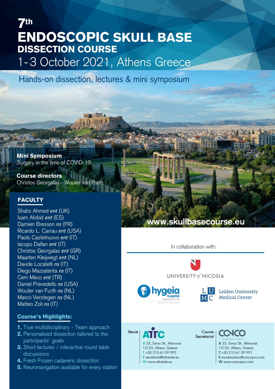 Συμμετοχή του ΥΓΕΙΑ στο 7th Endoscopic Skull Base Dissection Course