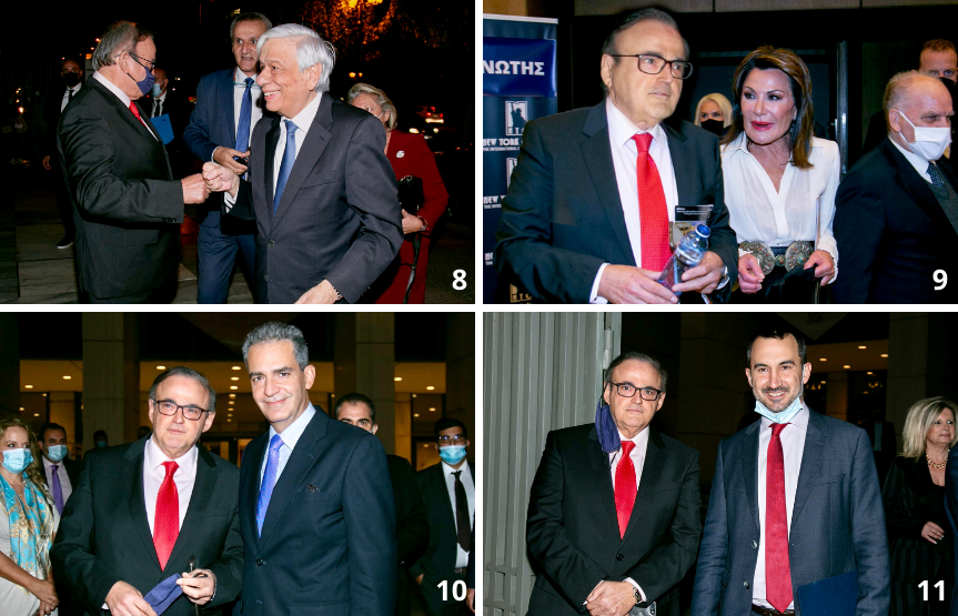 (Φώτο 2) Από αριστερά προς δεξιά: o Σταύρος Σταθόπουλος, Ιδρυτικό Μέλος της Ομοσπονδίας Συλλόγων – Συνδέσμων Τριφυλίας, η Γιώτα Γεωργακοπούλου, Δήμαρχος Οιχαλίας, η Γιάννα Αγγελοπούλου – Δασκαλάκη, Προέδρος της Επιτροπής "Ελλάδα 2021", o Αθανάσιος Βασιλόπουλος, Δήμαρχος Καλαμάτας, o Γεώργιος Λεβεντάκης, Δήμαρχος Τριφυλίας και ο Ηλίας Φούτσης, Hon Ph.D., Πρόεδρος και Ιδρυτής του Εκπαιδευτικού Ομίλου NEW YORK COLLEGE.