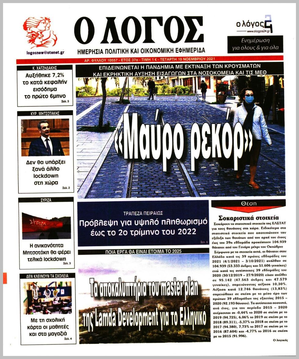 Τα πρωτοσέλιδα των πολιτικών εφημερίδων