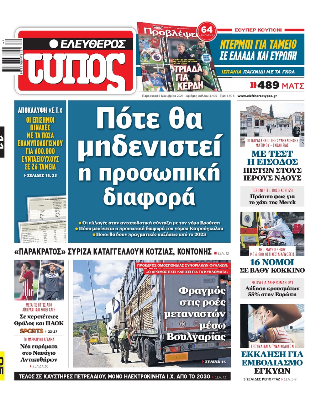 Τα πρωτοσέλιδα των πολιτικών εφημερίδων