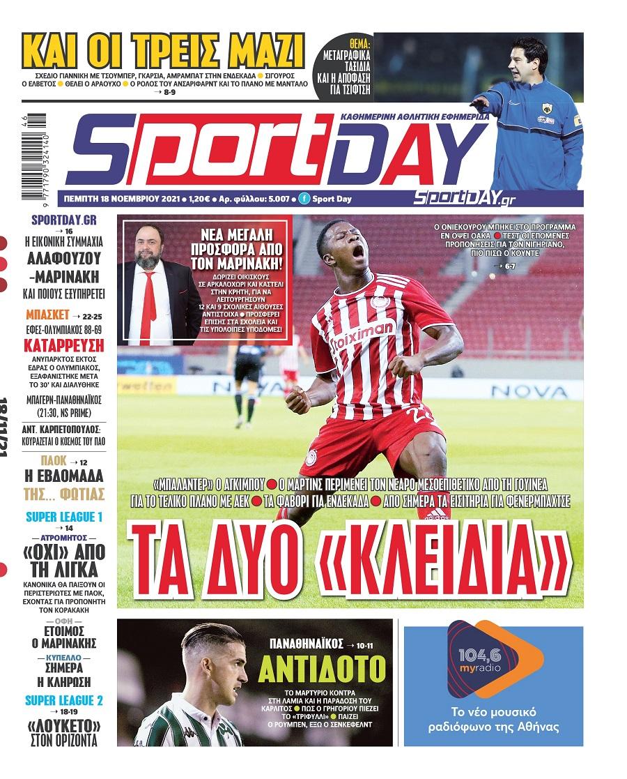 Τα πρωτοσέλιδα των αθλητικών εφημερίδων