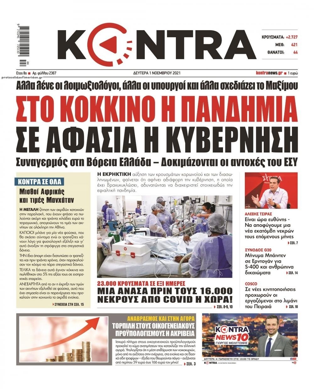 Τα πρωτοσέλιδα των πολιτικών εφημερίδων