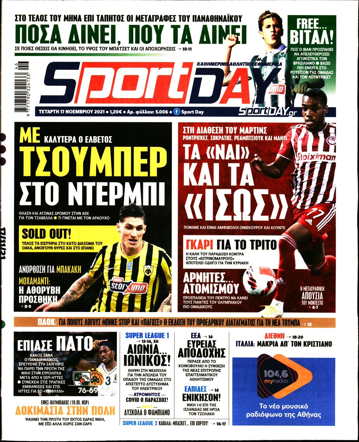 Τα πρωτοσέλιδα των αθλητικών εφημερίδων