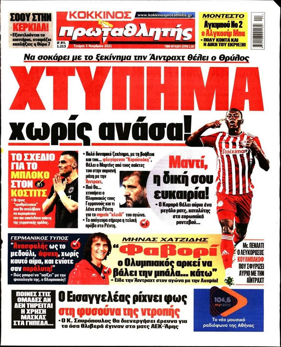 Τα πρωτοσέλιδα των αθλητικών εφημερίδων