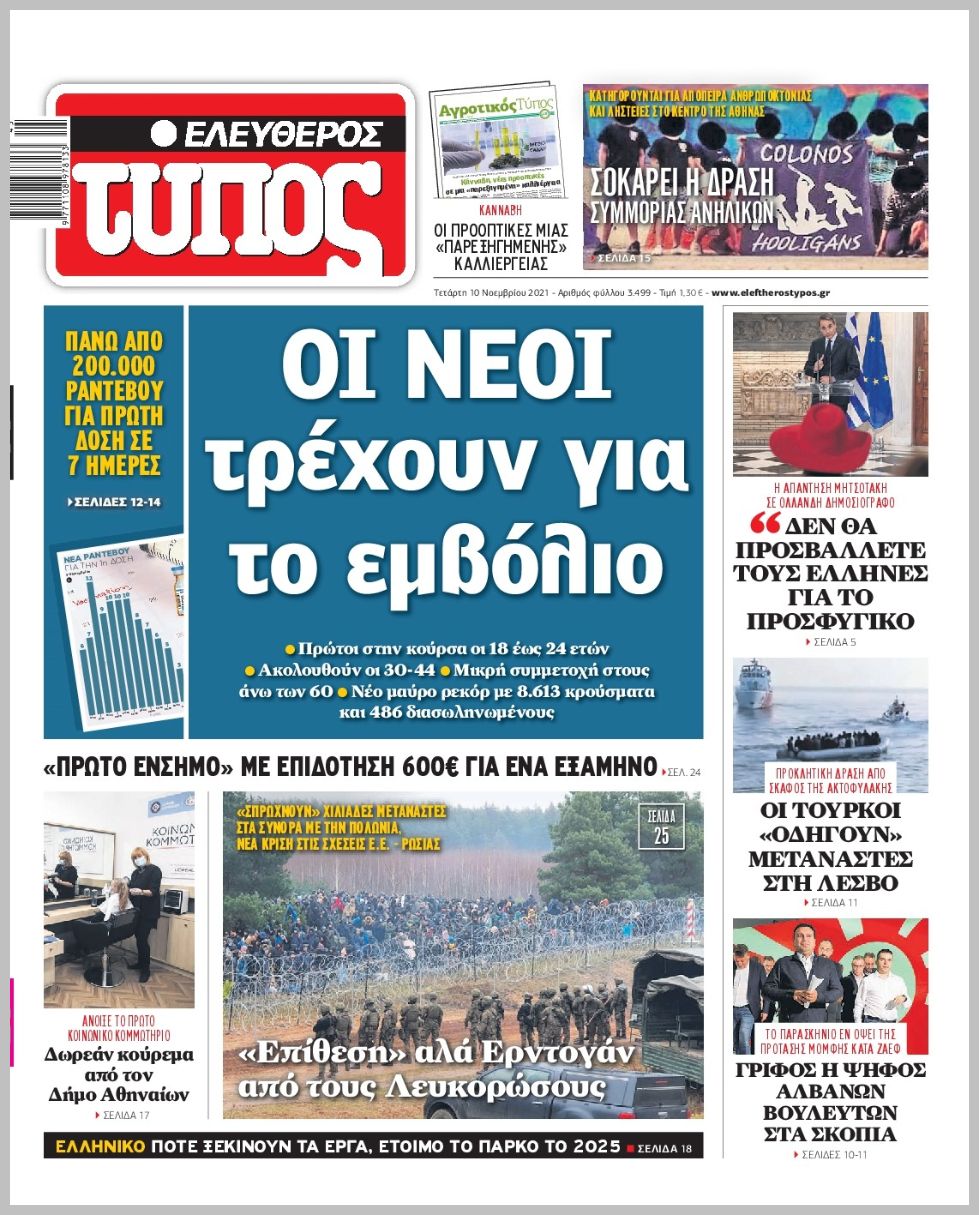 Τα πρωτοσέλιδα των πολιτικών εφημερίδων