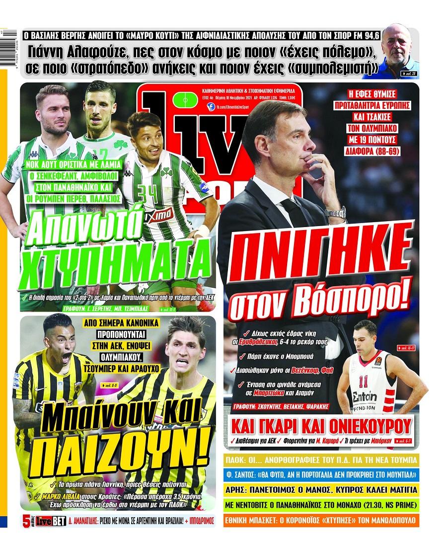 Τα πρωτοσέλιδα των αθλητικών εφημερίδων
