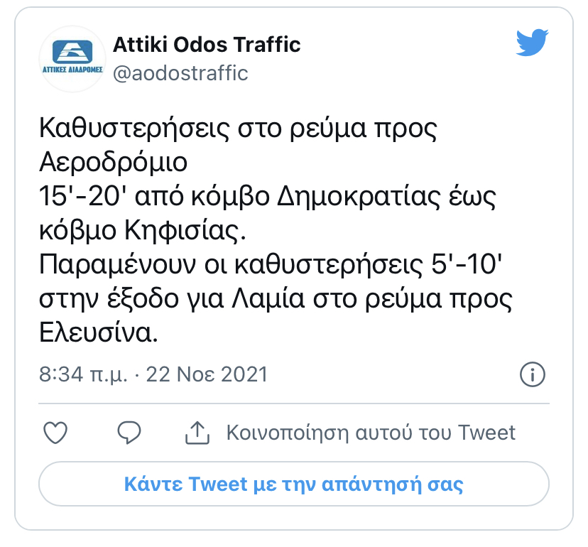 κίνηση στους δρόμους