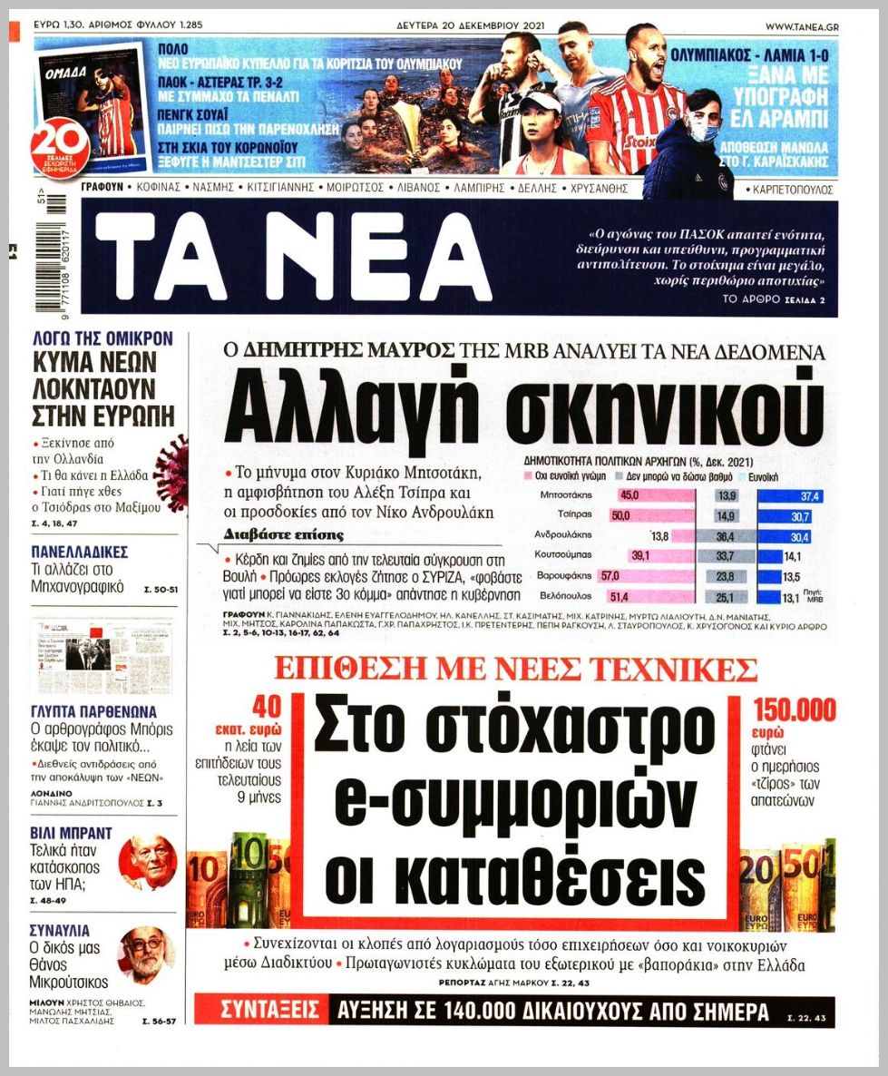 Διαβάστε τα πρωτοσέλιδα από τις πολιτικές εφημερίδεs