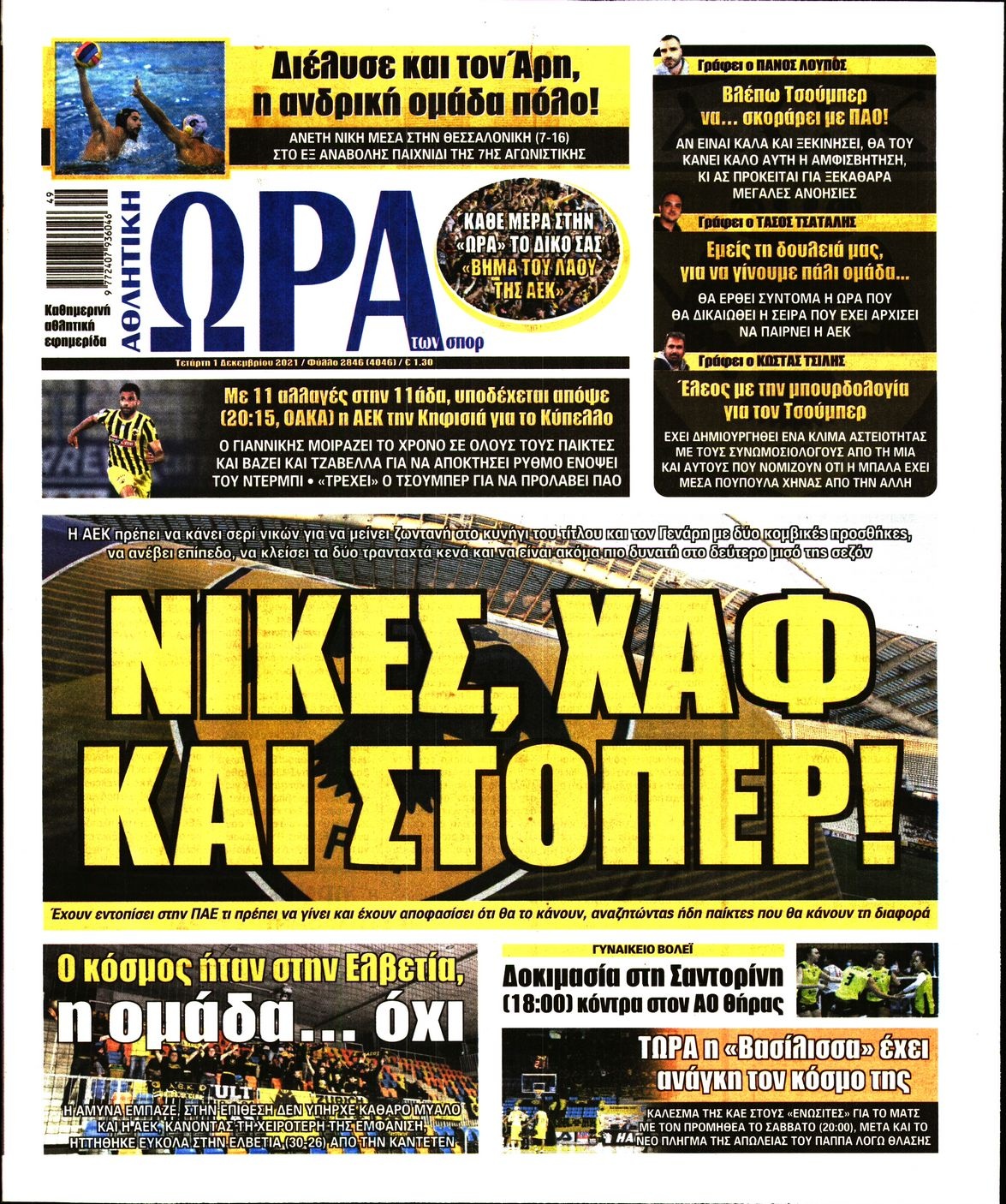 Διαβάστε τα πρωτοσέλιδα από τις αθλητικές εφημερίδες