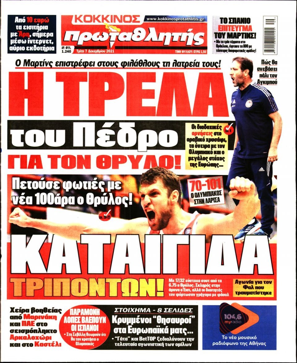 Διαβάστε τα πρωτοσέλιδα από τις αθλητικές εφημερίδες