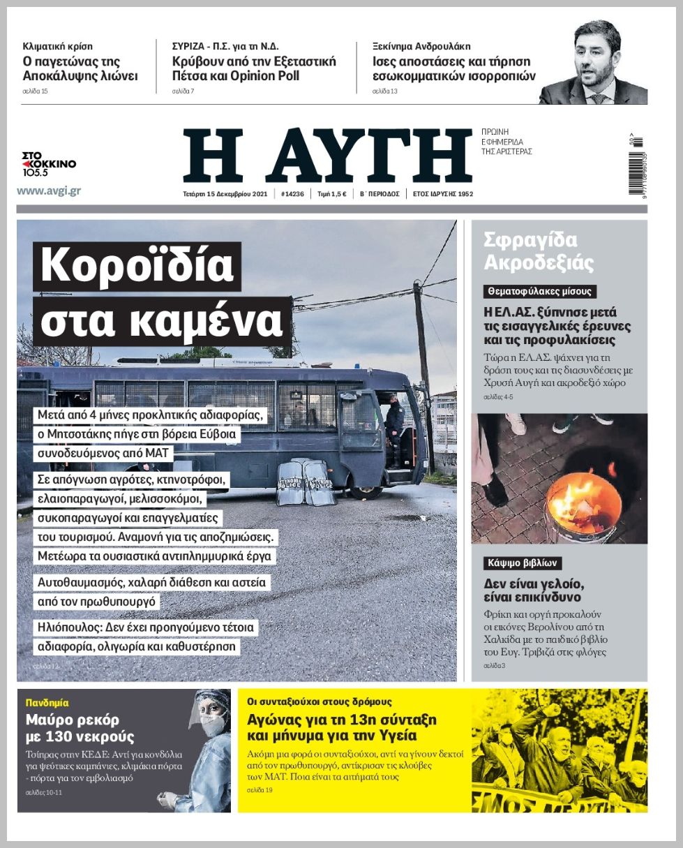 Διαβάστε τα πρωτοσέλιδα από τις πολιτικές εφημερίδεs