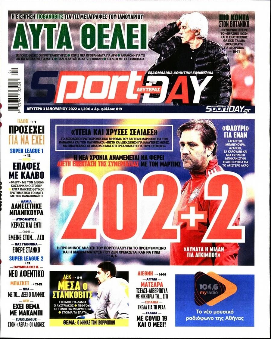 Διαβάστε τα πρωτοσέλιδα από τις αθλητικές εφημερίδες