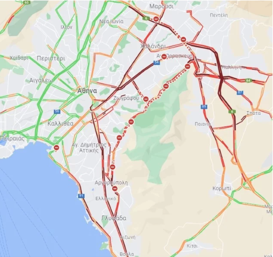 Ποιοι δρόμοι είναι κλειστοί