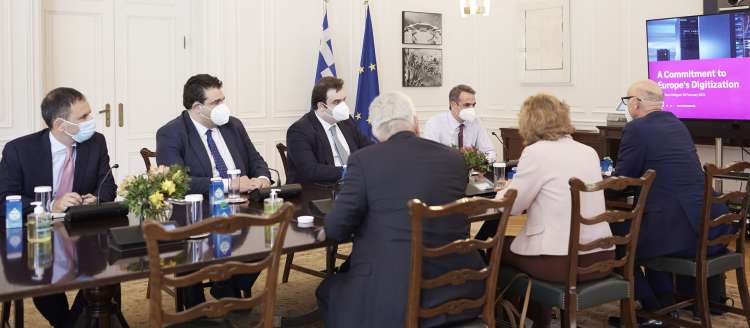 Μητσοτάκης: Συνάντηση με τον Διευθύνοντα Σύμβουλο της Deutsche Telekom